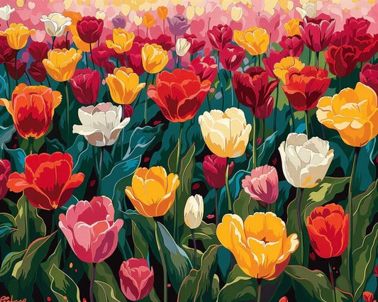 Tulip Field Paint by Numbers Kit