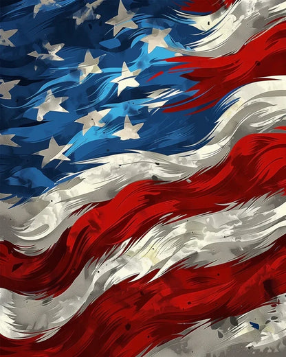 American Flag Paint by Numbers Kit