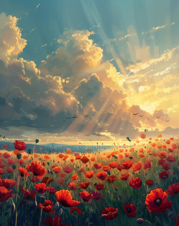 Poppy Field Paint by Numbers Kit