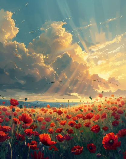 Poppy Field Paint by Numbers Kit