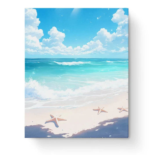Starfish Turquoise Beach Paint by Numbers Kit