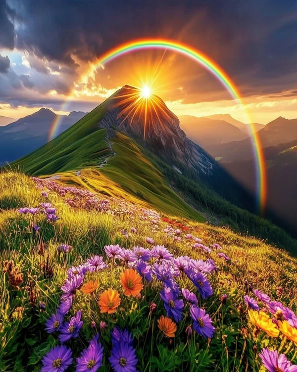 Rainbow Mountain Meadow Paint by Numbers Kit